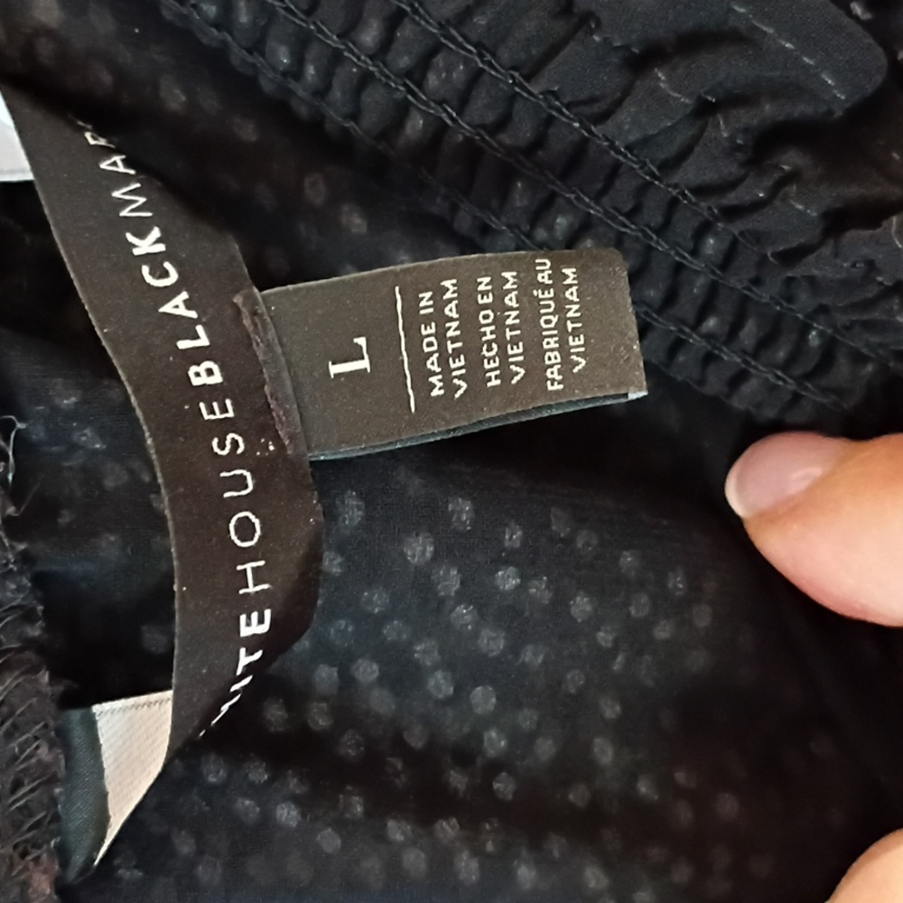 White House Black Market Sheer Black Blouse - Picture 3 of 5